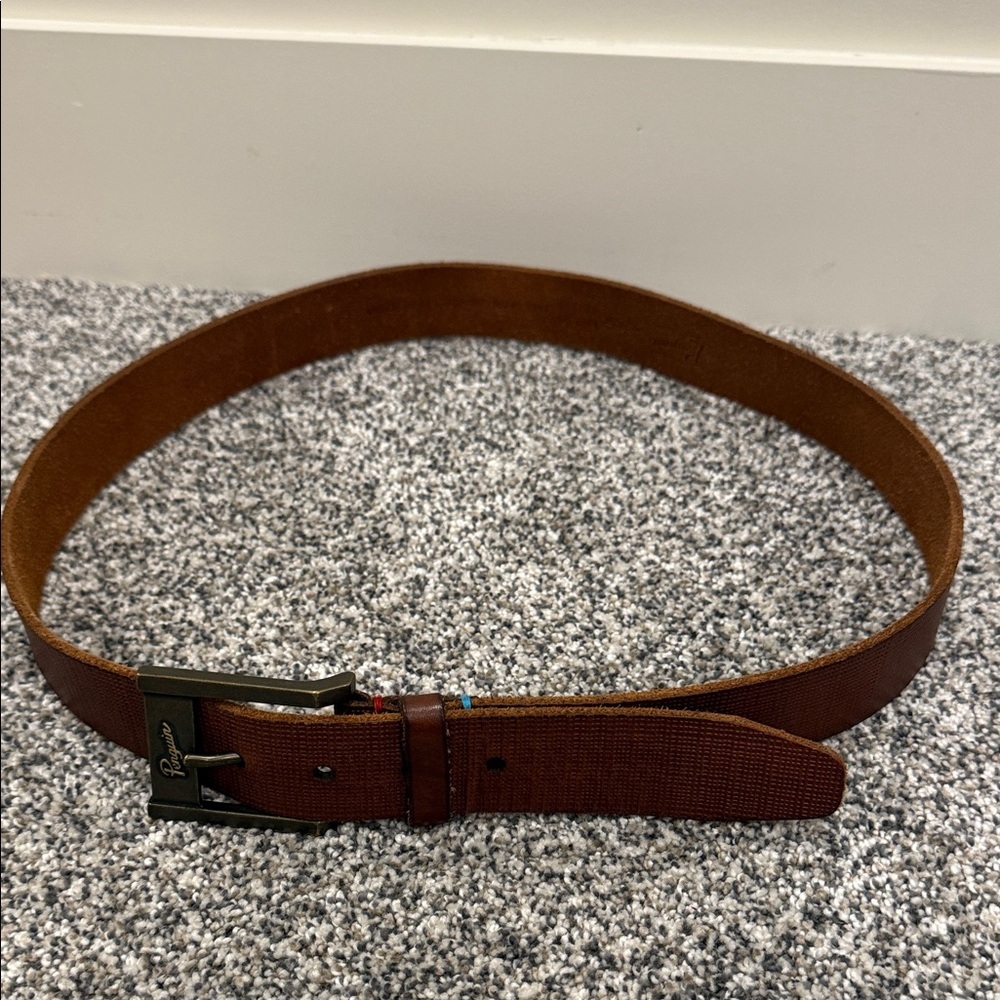 Men's Brown Full Grain Cow Hide Minimalist Classic Original Penguin Belt Size 40 - Picture 2 of 11